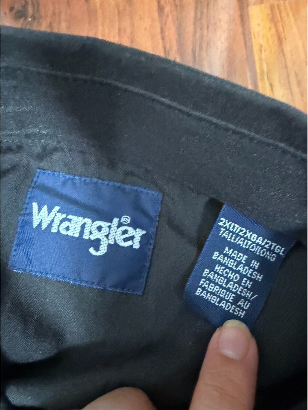 Wrangler Pearl Snap Striped Shirt Mens 2XT Black Tall Long Sleeve Western - Picture 2 of 6